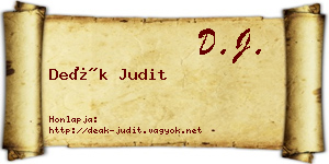Deák Judit névjegykártya